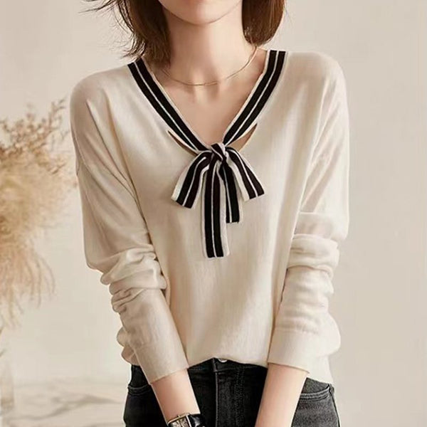 Stripes Knitted Shift Sweet Sweater