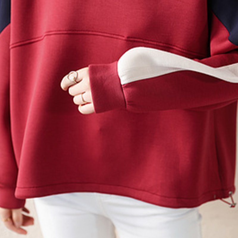 Paneled Casual Long Sleeve Sweatshirt