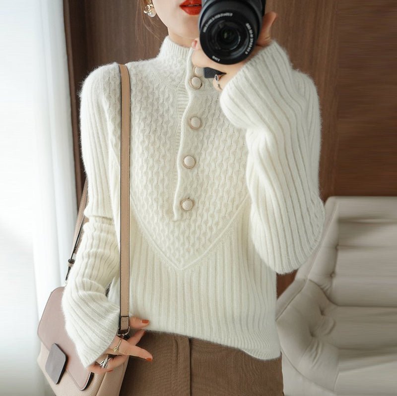 Solid Shift Vintage Long Sleeve Sweater