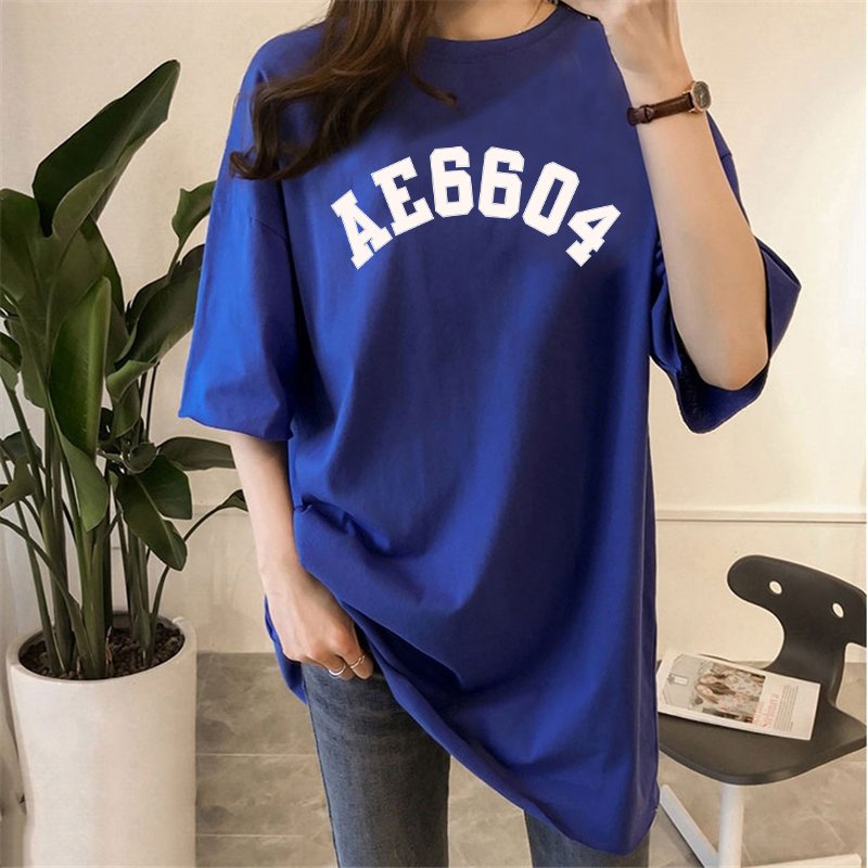 Letter Short Sleeve Casual Shirts & Tops