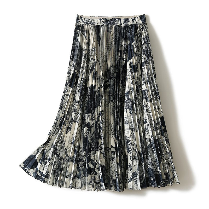 As Picture Holiday A-Line Pleated Floral Skirts