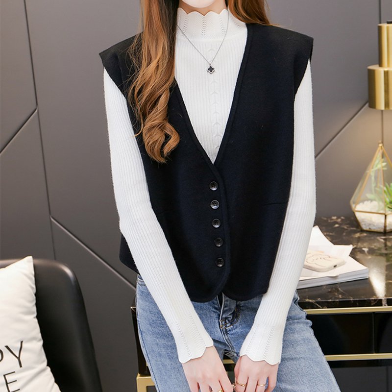 Sleeveless Shift Knitted Vests