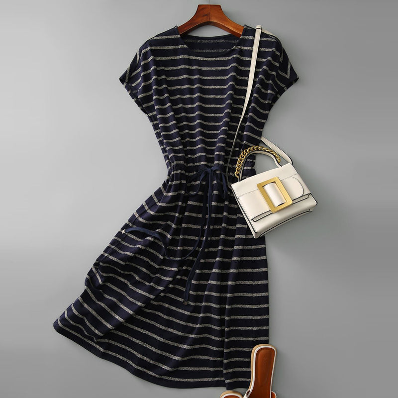 Stripes A-Line Casual Dresses