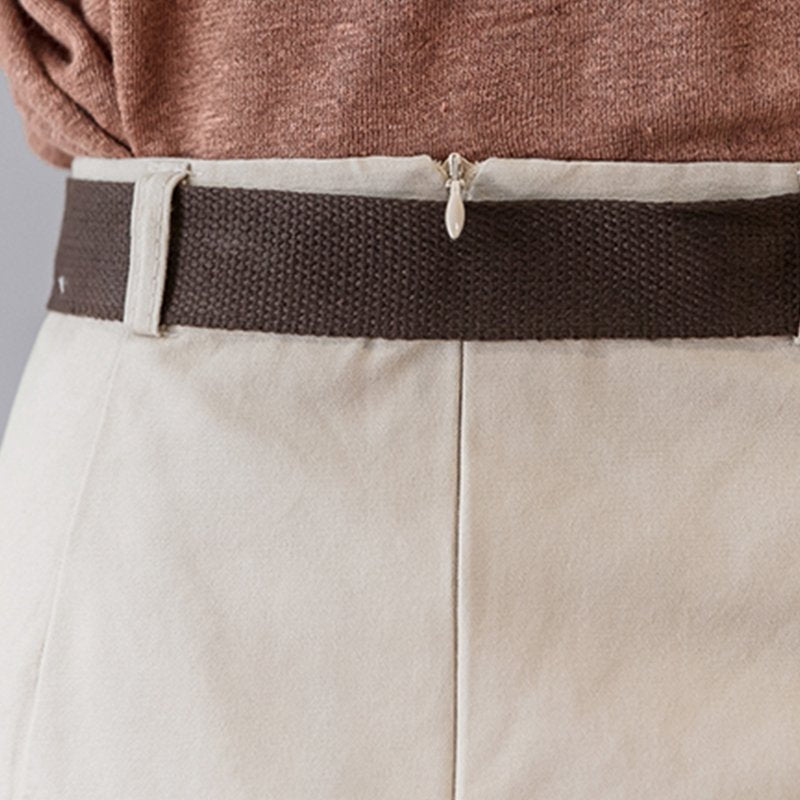 Plain A-Line Pockets Skirts