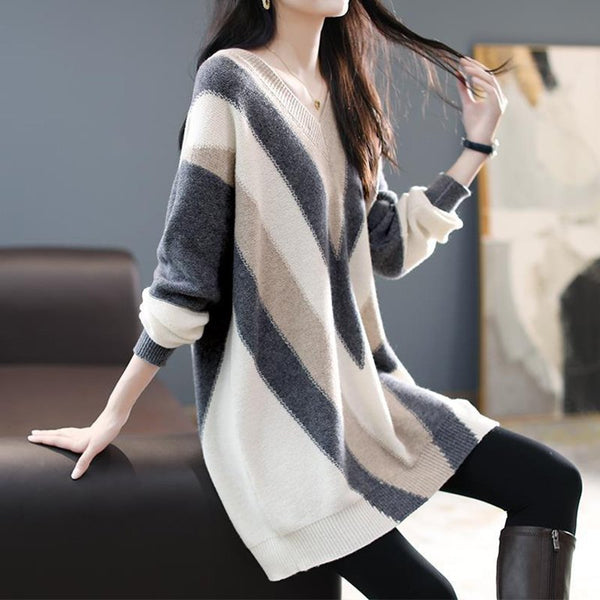 Apricot Shift Casual Knitted Sweater