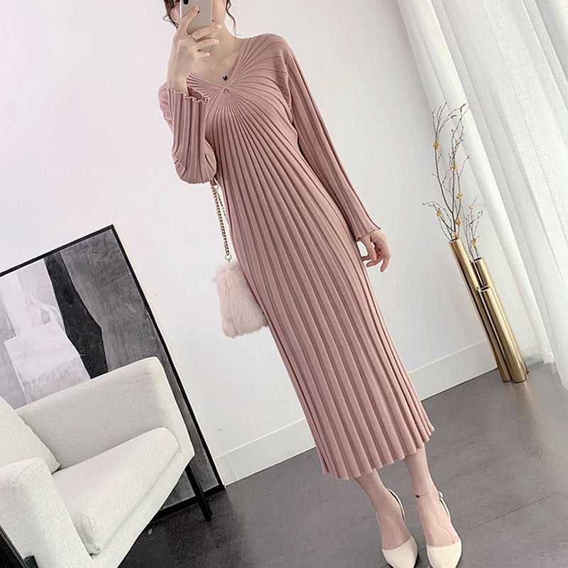 Long Sleeve Knitted Dresses