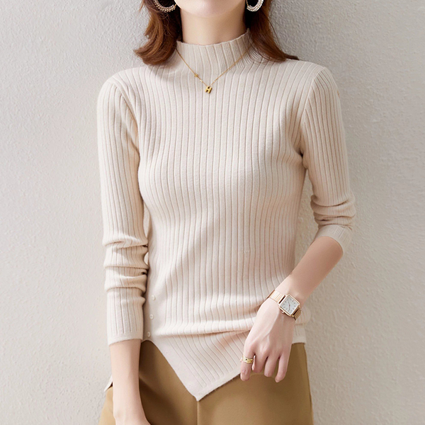 Knitted Casual Long Sleeve Shirts & Tops