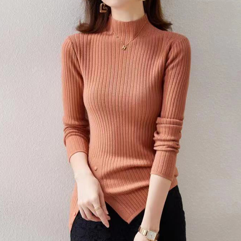 Knitted Casual Long Sleeve Shirts & Tops