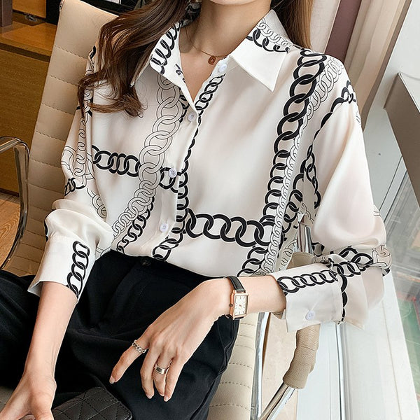 Shirt Collar Casual Long Sleeve Paneled Shirts & Tops