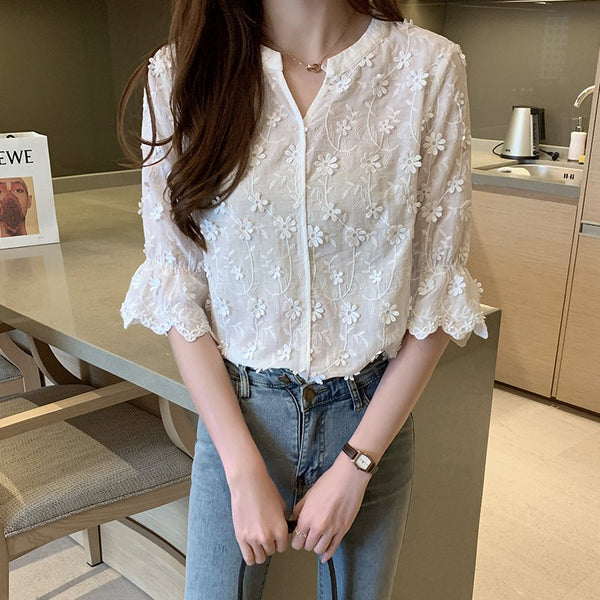 Lace White Shirts & Tops