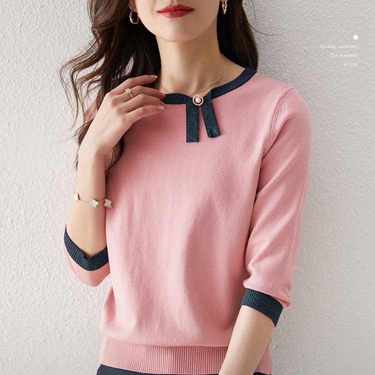 Women's 3/4 Sleeve Knitted Blouse