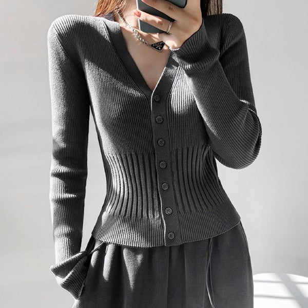 Buttoned Long Sleeve Sweater