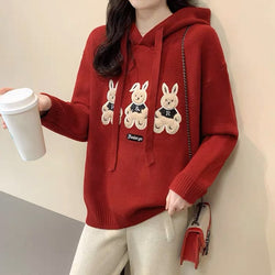 Red Shift Long Sleeve Knitted Sweater