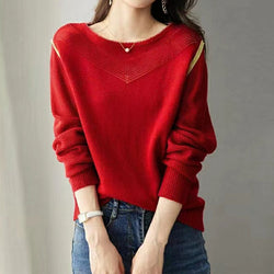 Plain Casual Long Sleeve Knitted Sweater