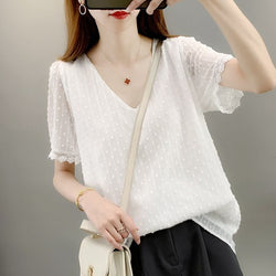 Women Casual Shift Solid Lace Shirts & Tops