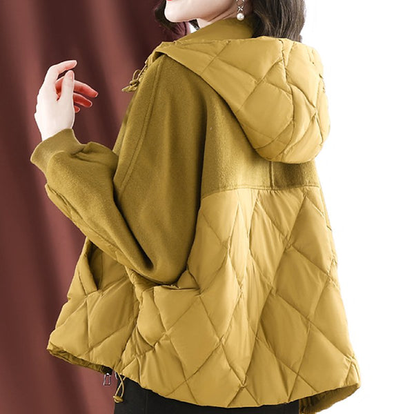 Yellow Casual Paneled Shift Outerwear