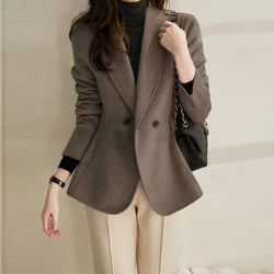 Buttoned Casual Plain Outerwear