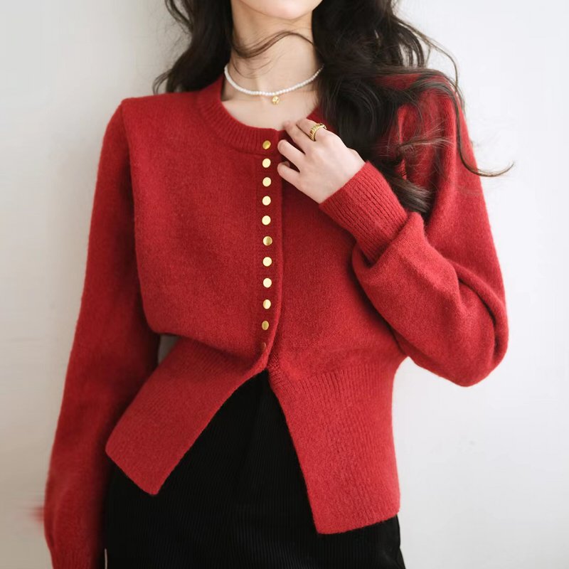 Vintage Cocoon Knitted Buttoned Sweater