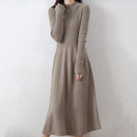 Long Sleeve Knitted Casual Dresses