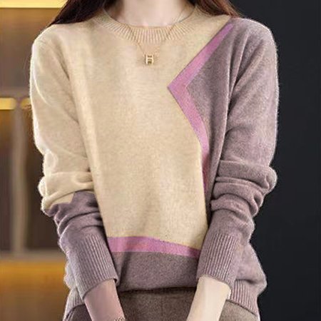 Geometric Long Sleeve Casual Knitted Sweater