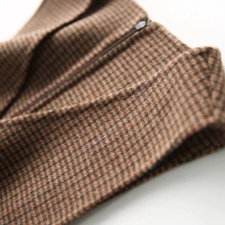 Coffee Asymmetric Checkered/plaid Vintage Suits
