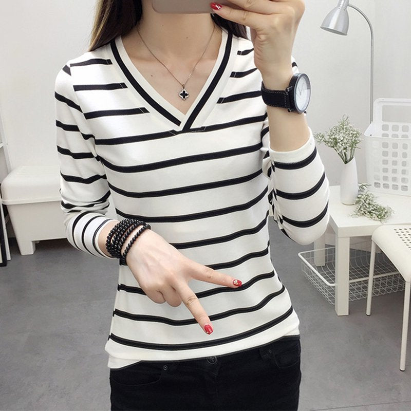 Long Sleeve Casual Stripes Shirts & Tops