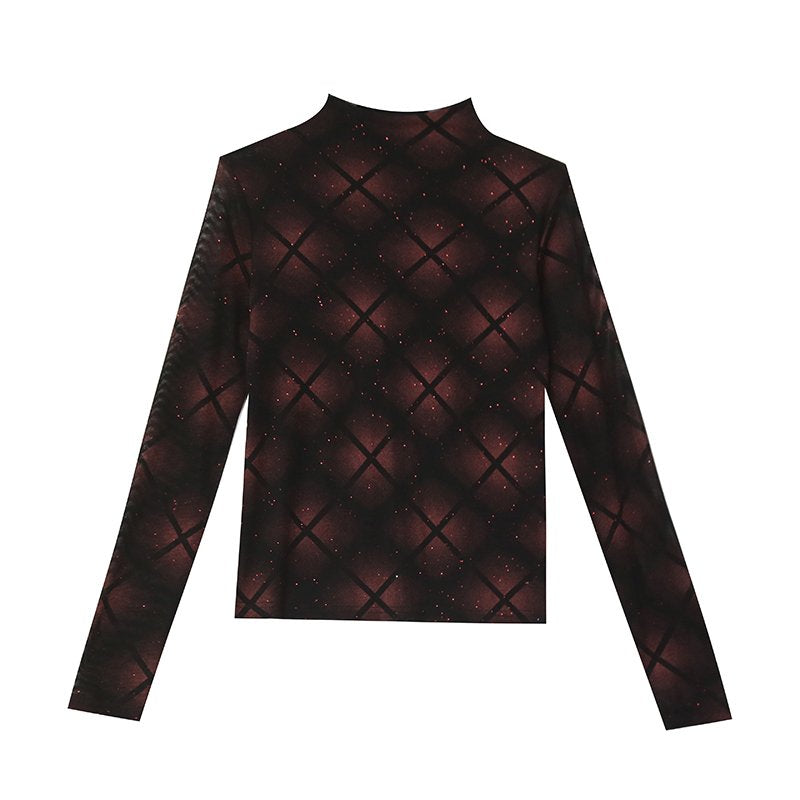 Knitted Checkered/plaid Long Sleeve Casual Sweater