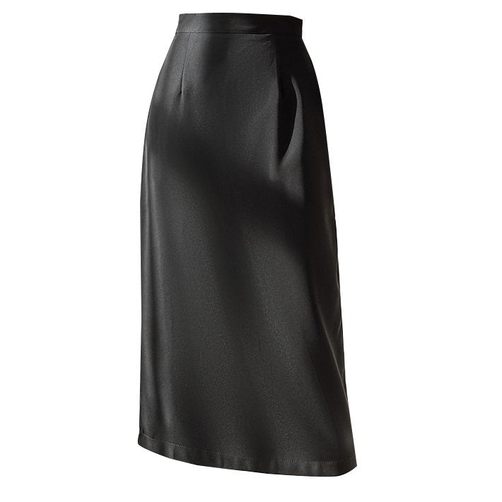 Women Spring And Summer High Waist A-line Solid Wrap Skirts