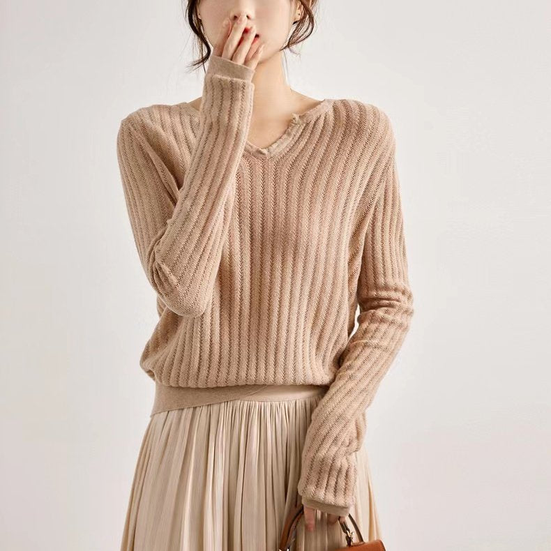 Women Shift Casual Long Sleeve Knitted Solid Shirts & Tops