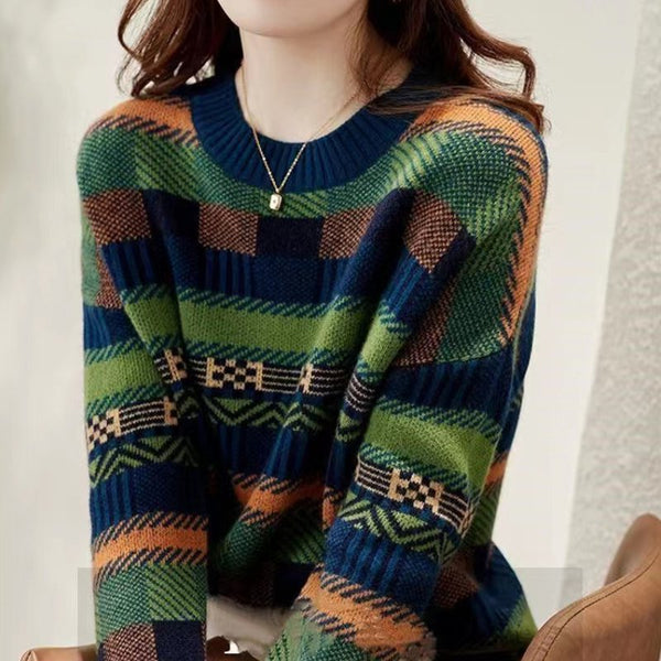 Green Shift Knitted Long Sleeve Sweater