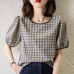 Casual Checkered Blouse