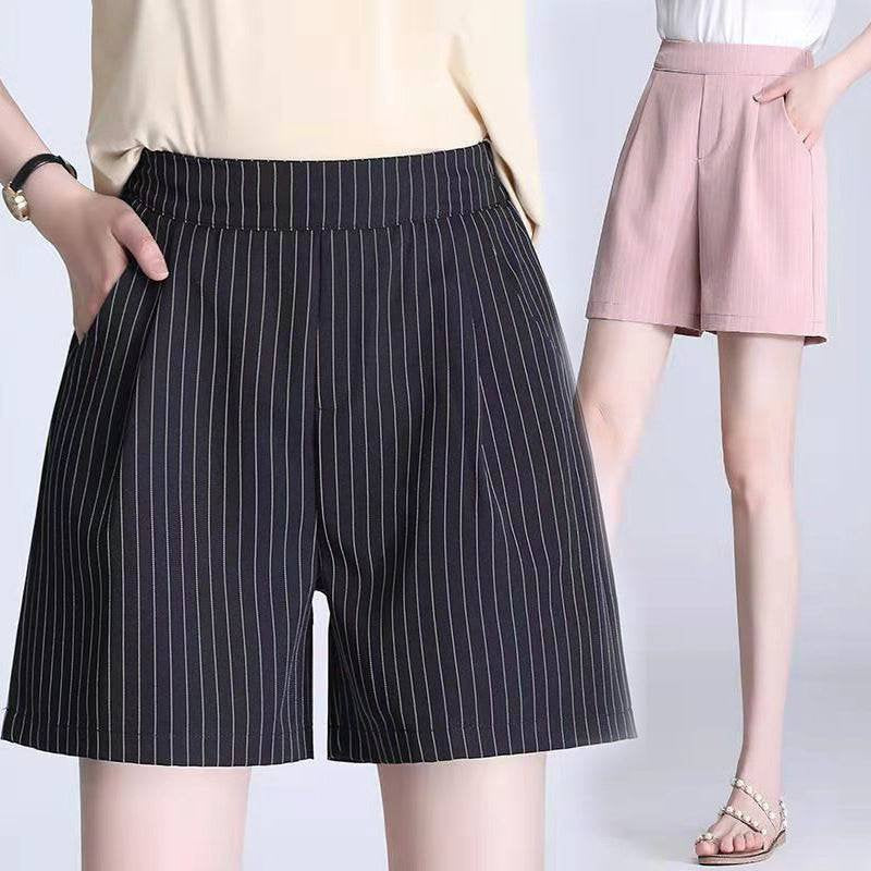 High Waist Striped Casual Shorts