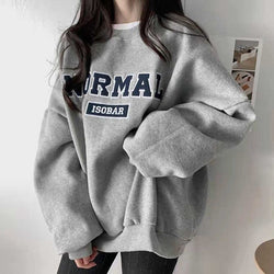 Gray Casual Letter Long Sleeve Sweatshirt