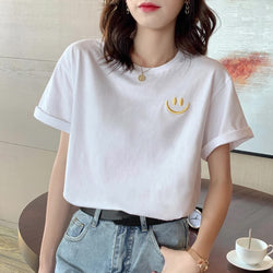 Women Short Sleeve Casual Solid Shirts & Tops