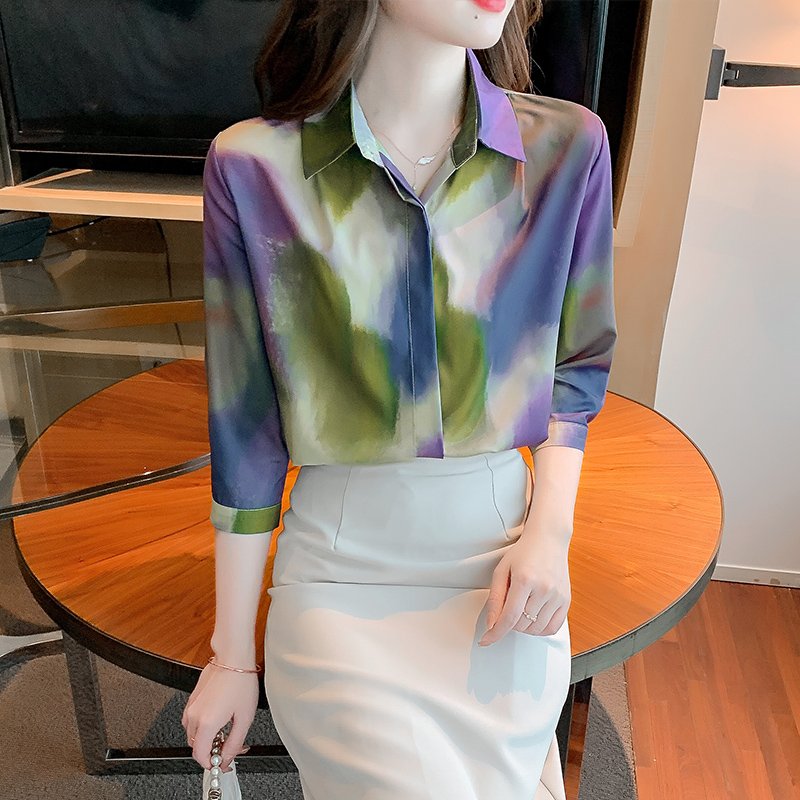 Ombre/tie-Dye Sweet Long Sleeve Shirts & Tops