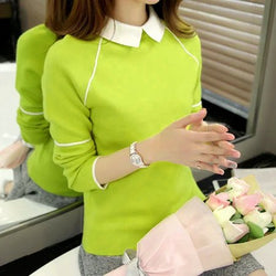 Paneled Vintage Long Sleeve Knitted Sweater
