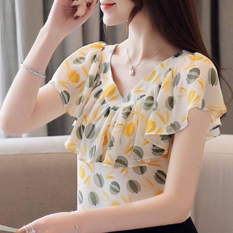 Short Sleeve Floral Shirts & Tops