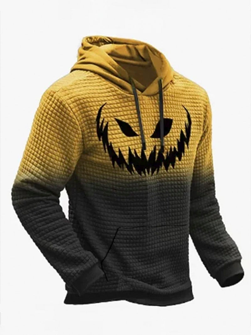 Halloween Ombre Holiday Print Oversized Hooded Sweatshirt