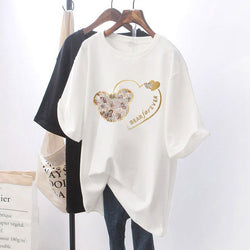 Casual Shift Letter Printed Short Sleeve Shirts & Tops