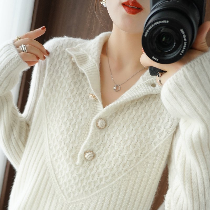 Solid Shift Vintage Long Sleeve Sweater