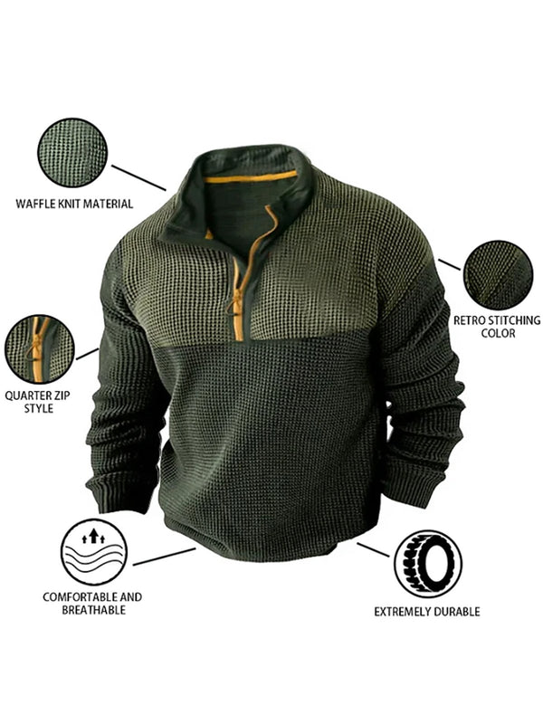 Retro Basic Quarter Zip Sweatshirt