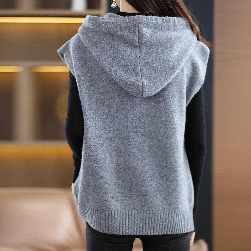 Casual Letter Sleeveless Knitted Vests