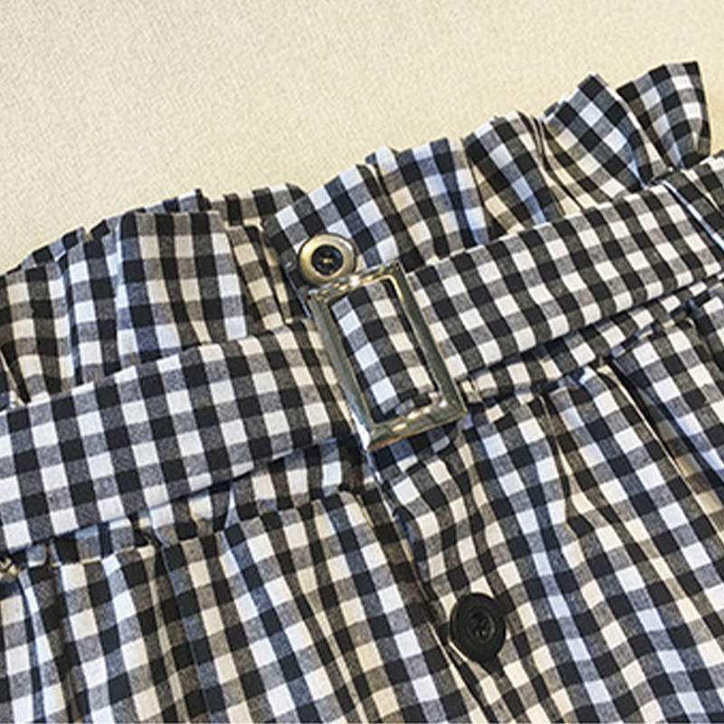 Checkered/plaid Casual Short Sleeve A-Line Suits