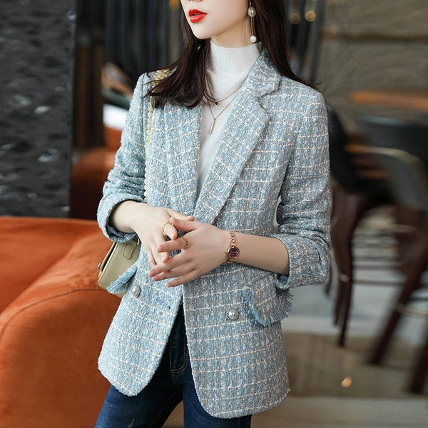 Checkered/plaid Vintage Long Sleeve Outerwear