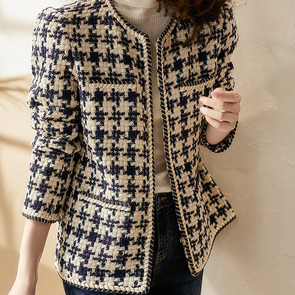 Checkered/plaid Elegant Shift Outerwear