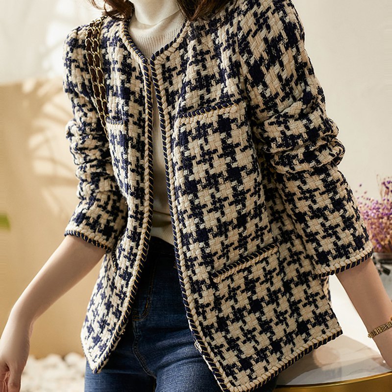 Checkered/plaid Elegant Shift Outerwear