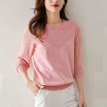 Shift Knitted Long Sleeve Casual Shirts & Tops
