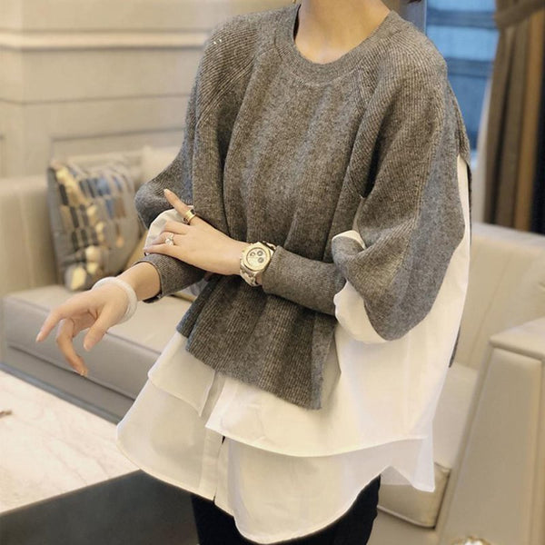 Casual Long Sleeve Plain Sweater