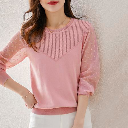 Shift Knitted Long Sleeve Casual Shirts & Tops