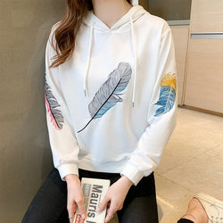 Embroidered Geometric Casual Long Sleeve Sweatshirt